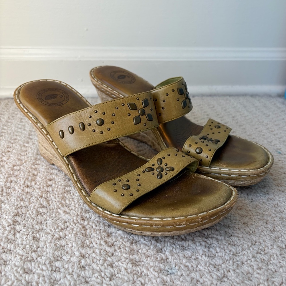 Nuture Wildflower Studded Wedge Sandals Earthy Boho Hippie